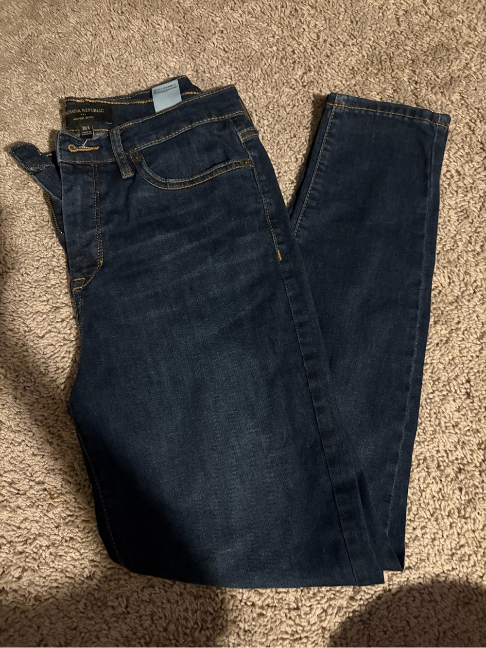 Banana Republic High Rise Skinny Jeans Size 28 6 Dark Wash